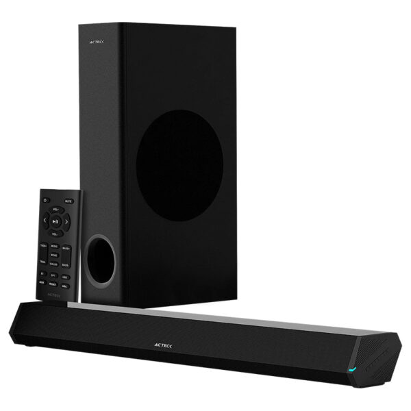 Acteck Barra de Sonido con Subwoofer DYNAMIC TRIM BS670, Bluetooth, Alámbrico/Inalámbrico, 2.1 Canales, 70W RMS, USB, Negro