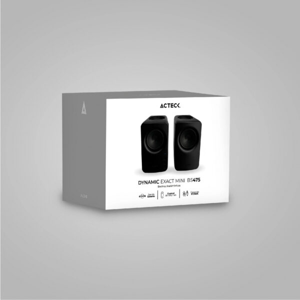 Acteck Bocina para Computadora Dynamic Exact Mini BS475, Bluetooth, Alámbrico/Inalámbrico, 2.0, 10W RMS, Negro - 2 Piezas - Image 3
