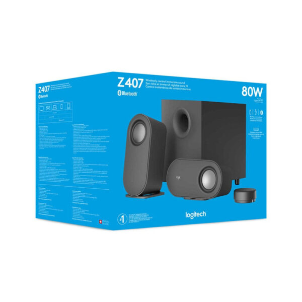Logitech Bocina con Subwoofer Z407, Bluetooth, Alámbrico/Inalámbrico, 40W RMS, USB, Negro - Image 2