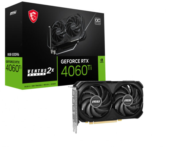 Tarjeta de Video MSI NVIDIA GeForce RTX 4060 Ti VENTUS 2X BLACK 8G OC, 8GB 128-bit GDDR6, PCI Express 4.0