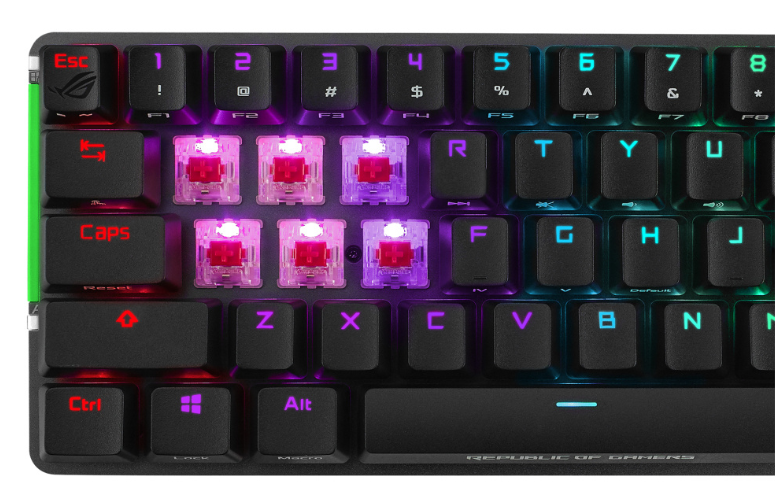 T2ECLADO ASUS ROG M601 FALCHION NX-NXBL AURA SYNC RGB MECANICO INALAMBRICO ROG NX PBT 2P-C-A NEGRO 90MP01Y8-BKUA00 1 AÑO DE GARANTIA